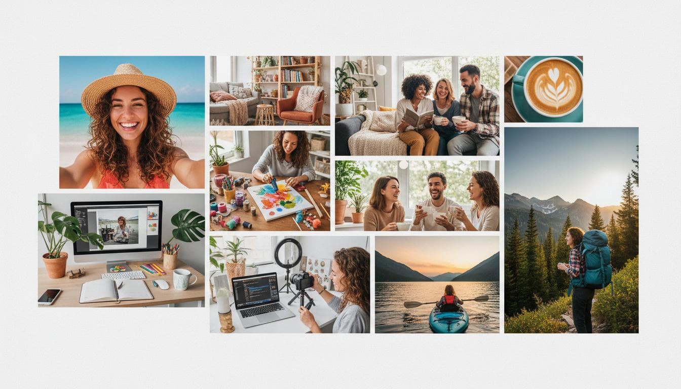 Collage of Alice Thorpe lifestyle and creative photos